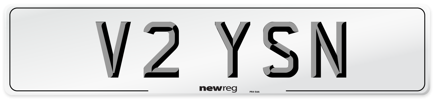 V2 YSN Number Plate from New Reg